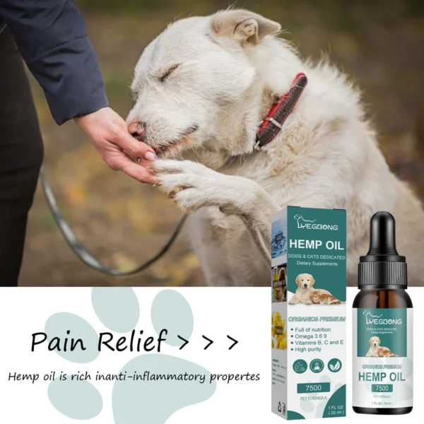Aceite de CBD para mascotas estresadas, ansiosas o con dolor crónico Yegbong